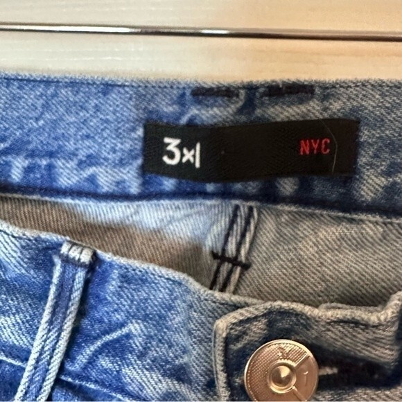 3x1 Womens Fringe Jeans “Stella” Straight Leg Frayed Fringe Button fly Size 25 - Picture 9 of 13